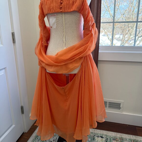 NWT Asos Design Curve Corset Mini Dress With Soft Cowl Front In Orange Size 20 - Picture 5 of 9